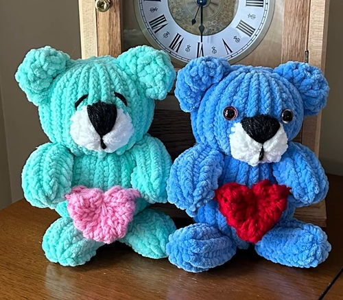 heart Loom Knit Teddy Bear Free Patterns