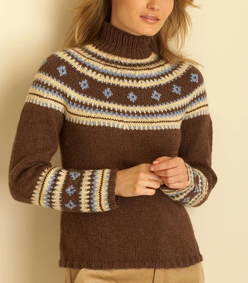 Knitted Fair Isle Sweater Free Patterns 1