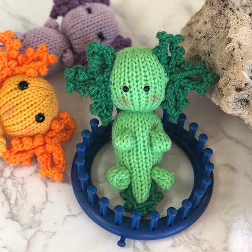 Loom Knitted axolotl