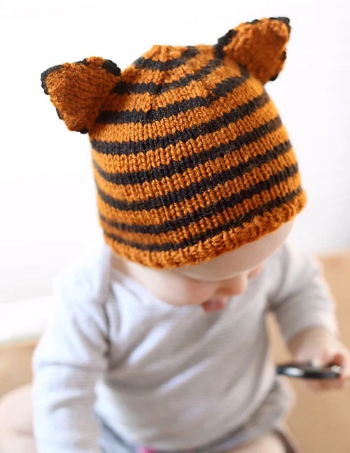 knitted tiger hat