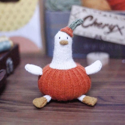 Cute Pumpkin Duck Knitting pattern for Halloween