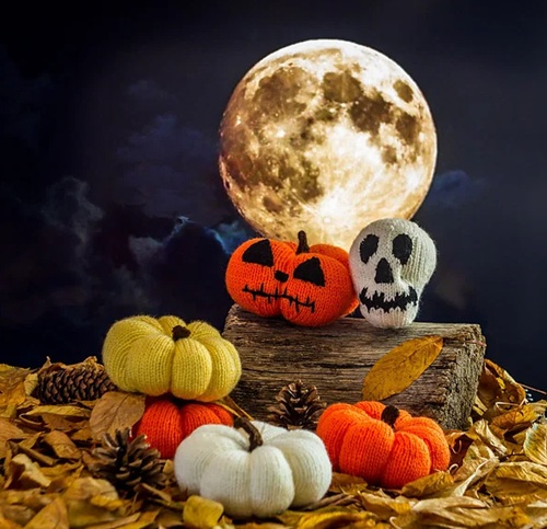Halloween Skeleton & Pumpkin Pattern